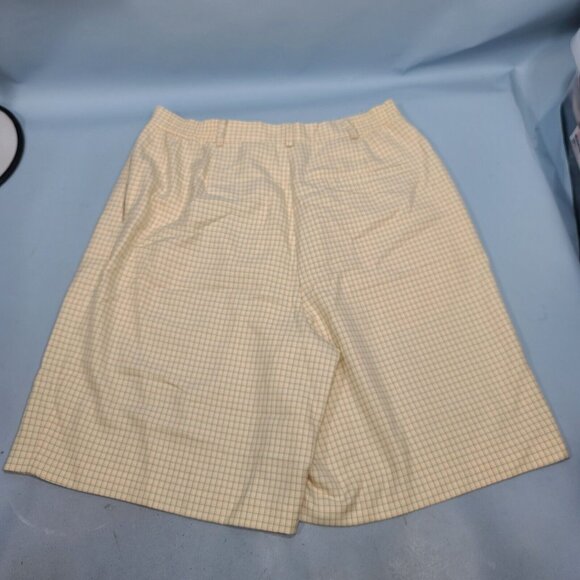EP Pro 8" Light Yellow Plaid High Waisted Shorts Cullottes Womens Size 10 - Picture 2 of 7